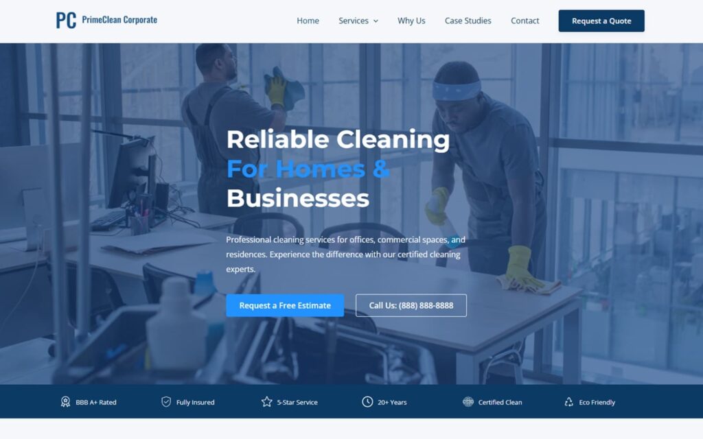 primeclean website screenshot (1)